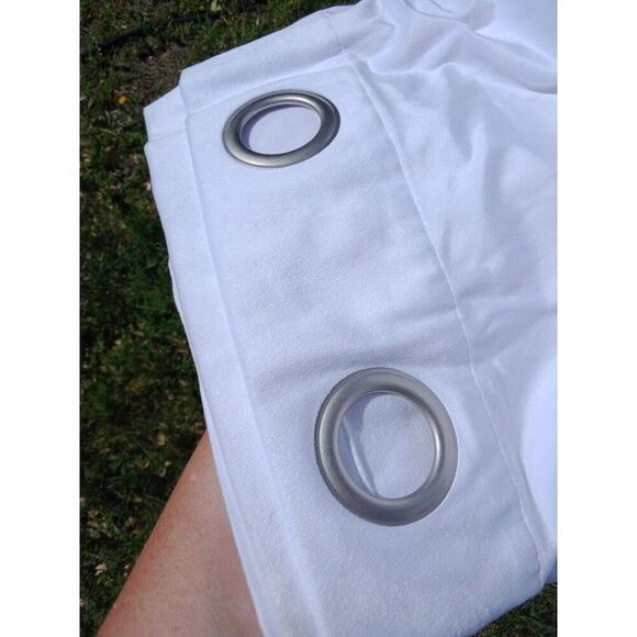 White Grommet Curtain Panels 52" x *82" Set of 2 by Lordtex - Picture 3 of 7